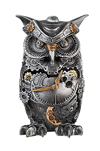 Brillibrum Design Skulptur Steampunk Eule Deko Figur aus Polyfigur Eulendeko Industrial Zahnräder Streampunk Magic Owl Höhe 21cm (Variante 2)