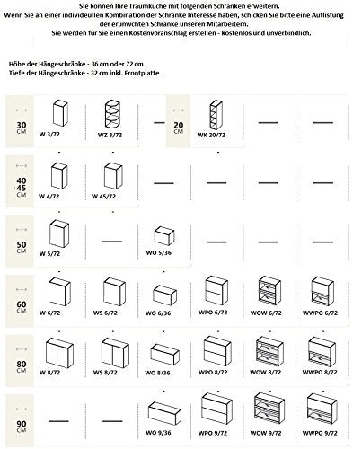 naka24 Küche Schränke Küchenzeilen Cuba Libre 320/260 cm cm Eiche Andante/Eiche Allegro