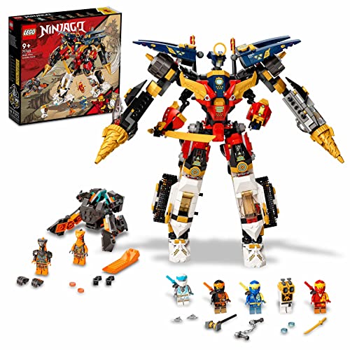 LEGO 71765 NINJAGO Ultrakombi-Ninja-Mech, 4-in-1-Spielzeug ab 9 Jahren mit Spielzeugauto, Jet und Panzer, Geschenk zu Weihnachten mit Fahrzeugen und 7 Figuren