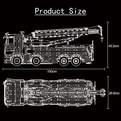 LOTFUN Technik LKW mit 19 Motoren, RC Schwerlast-Abschleppwagen, MK 19008, Kran Truck ferngesteuertes Auto Kompatibel mit Lego Technic - 10966 Teilen, 100 x 26,8 x 40,2cm