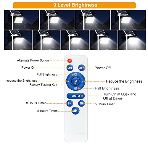 SOLLA 100W 6000K Solar Flutlichter, Superhell Solar Sicherheitsleuchten Outdoor IP66 Wasserdicht mit Fernbedienung, Dämmerung bis Morgengrauen Sensor, 500CM Kabel Solarleuchten für Scheune, Hof, Weg