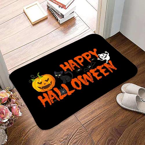 Halloween Fußmatte Welcome Mat Halloween Kürbisse Dekorative Fußmatte, saisonale Herbst Halloween Party Niedrige Profil-Bodenmatte Schalter Matte für Innen Außen 60 cm (B) x 40 cm (L) Größe 4