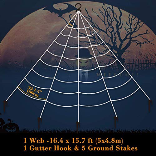 ZOYLINK Halloween Spinnennetz Spinngewebe Dekoration Set Halloween Party Gartendekoration (5 * 4.8 m)