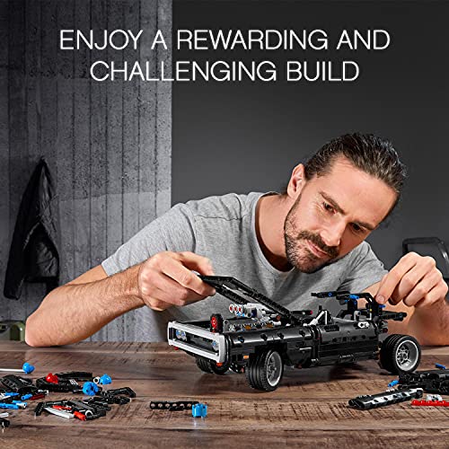 LEGO 42111 Technic Dom's Dodge Charger, Fast and Furious Modellauto Bauset, Geschenk zu Weihnachten für Jungen, Mädchen, Männer, Frauen, ikonisches Sammlerset