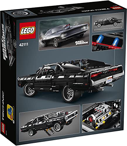 LEGO 42111 Technic Dom's Dodge Charger, Fast and Furious Modellauto Bauset, Geschenk zu Weihnachten für Jungen, Mädchen, Männer, Frauen, ikonisches Sammlerset