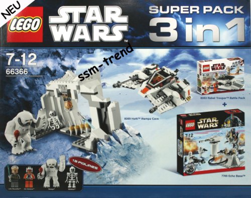 LEGO Star Wars 66366 Superpack 8089 Hoth Wampa Cave und 8083 Rebel Trooper und 7749 Echo Base