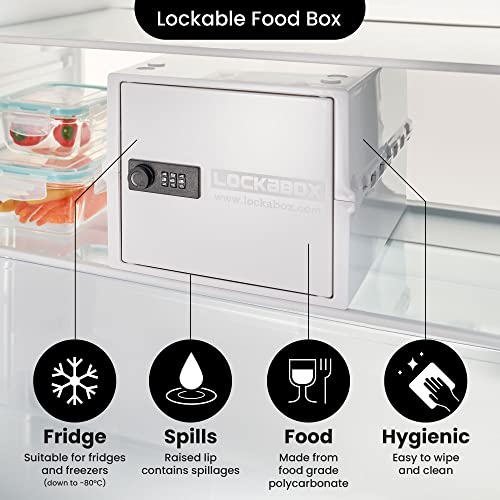 Lockabox One™ | Kompakte und hygienische Verschlussbox für Lebensmittel und Medikamente sowie zum sicheren Aufbewahren von Gegenständen zu Hause (Opal White)