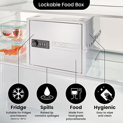 Lockabox One™ | Kompakte und hygienische Verschlussbox für Lebensmittel und Medikamente sowie zum sicheren Aufbewahren von Gegenständen zu Hause (Opal White)