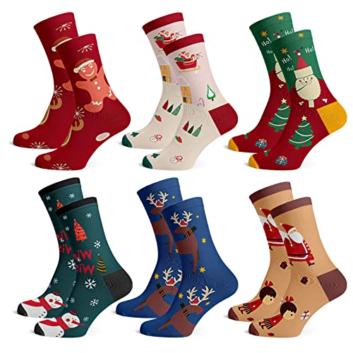 INSANYJ Weihnachtssocken Damen Herren, Lustige Socken Geschenke für Frauen Weihnachten Neuheit Baumwolle, XMAS Thermosocken Wintersocken Skisocken für Weihnachten und Adventskalender