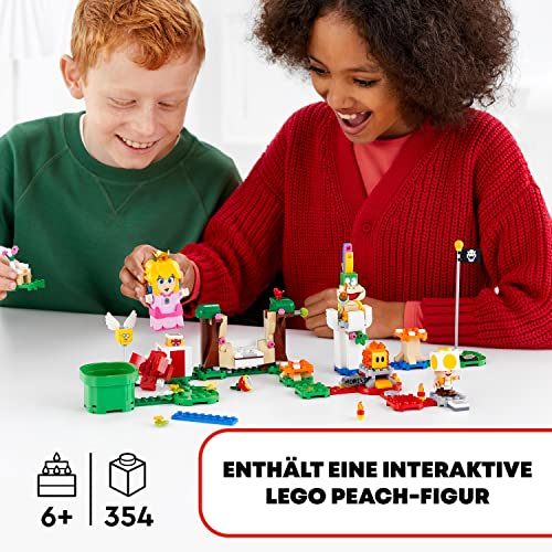 LEGO 71403 Super Mario Abenteuer mit Peach – Starterset, baubares Spielzeug mit interaktiver Prinzessinnen Figur, Gelber Toad und Lemmy