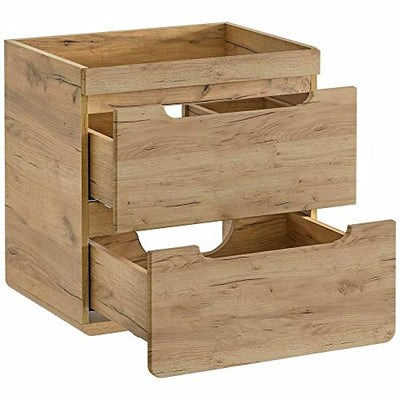 ADHW Badezimmerschrank Badschrank Doppel Waschtisch Mit Unterschrank 140cm Eiche Keramikbecken Badezimmerschrank Modernes Und Zeitloses Design Badschrank