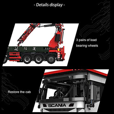 YDDY Technik Fahrzeugkran mit Motorensatz und Fernbedienung Technik Klemmbaustein LKW Bausteine Kran Kompatibel mit Lego Technik - 3928 Teile