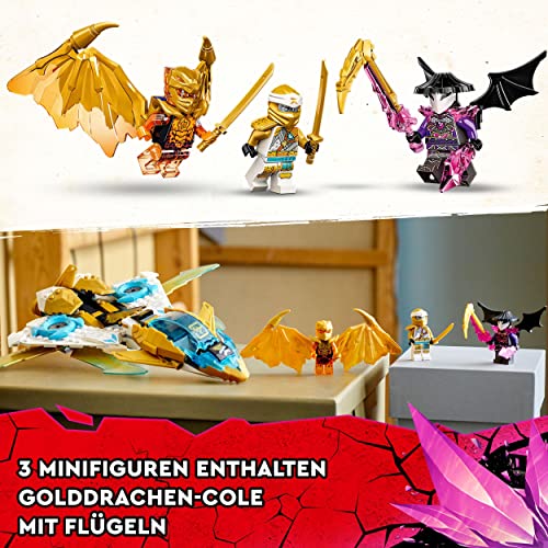 LEGO 71770 NINJAGO Zanes Golddrachen-Jet Set mit Spielzeug-Flugzeug und Cole & Zane Minifiguren, tolles Geschenk zum Geburtstag für Kinder ab 7 Jahre