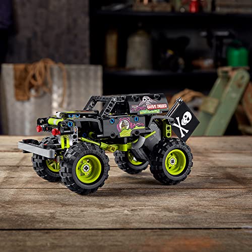 LEGO 42118 Technic Monster Jam Grave Digger Truck - Gelände-Buggy 2-in-1 Set, Spielzeugauto mit Rückziehmotor für Jungen und Mädchen ab 7 Jahren