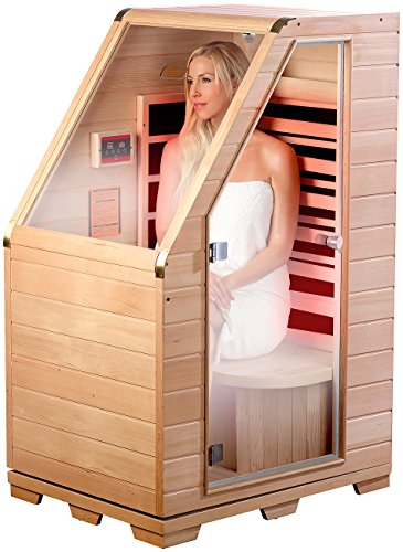 newgen medicals Infrarotkabine: Kompakte Infrarot-Sitzsauna aus Hemlock-Holz; 760 W; 0.62 m² (Infrarotsauna)