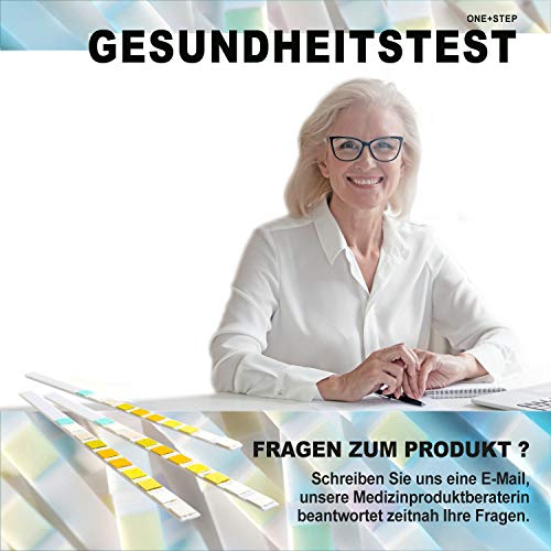 One+Step Gesundheitstest für 10 Werte 15 Stück mit Referenzfarbkarte - Urin Testreifen für Keton pH Glukose Protein und weitere Werte