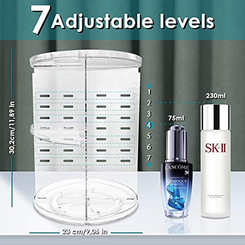 Auxmir Beauty Organizer, Make Up Kosmetik Organizer, 360° Drehbar, Schmink Aufbewahrung Kosmetikbox für Dresser Schlafzimmer Badezimmer, Transparent