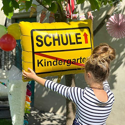 Oblique Unique® Schuleinführung Schulanfang Einschulung Deko Set für Jungs und Mädchen - Folienballon Zuckertüte und Folienballon Kindergarten / Schule