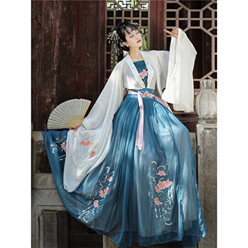 AMOC Cosplay Outfit, Traditionelles Chinesisches Hanfu-Kleid Cosplay Outfit mit Schal für Weihnachten Halloween