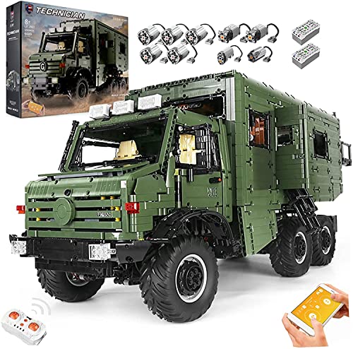 WANCHENG Technik Wohnmobil Modell für Unimog U5000, 6689 Teile Groß Technik Off-Road Auto, mit Fernbedienung und 9 Motors, Kompatibel mit Lego Technic