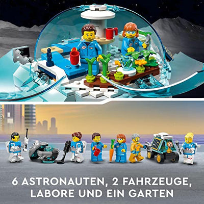 LEGO 60350 City Mond-Forschungsbasis Weltraum-Spielzeug aus der LEGO NASA Serie mit Astronauten-Minifiguren, Geschenk zu Weihnachten für Mädchen und Jungen ab 7 Jahre