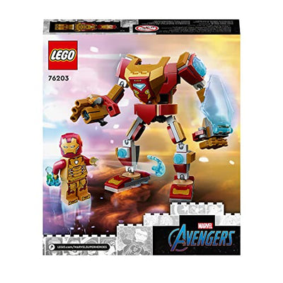 LEGO 76203 Marvel Iron Man Mech, Figur zum Sammeln, Superhelden-Spielzeug für Kinder ab 7 Jahren, Avengers Actionfigur