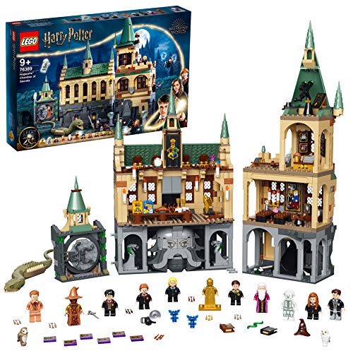 LEGO 76389 Harry Potter Schloss Hogwarts Kammer des Schreckens Spielzeug Set, goldene Voldemort Minifigur und Große Halle, Geschenkideen für Kinder