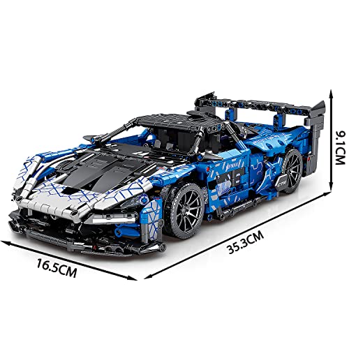 GTRS Supersportwagen Bausteine-Kit,Automodellbau-Spielzeug im Maßstab 1:14,Rennwagen zum Sammeln,für Jungen ab 8 Jahren,Erwachsene (1404 Stück)