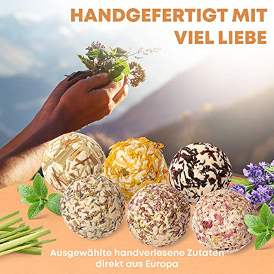 7 Badekugeln - Badebomben Geschenkset mit Vitamin C - MADE IN GERMANY - BIO - Vegan - Wellness-Badezusatz-Set - Geschenke für Frauen - Weihnachtsgeschenke