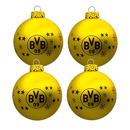 Borussia Dortmund BVB Christbaumkugeln/Weihnachtskugeln (4er Set)