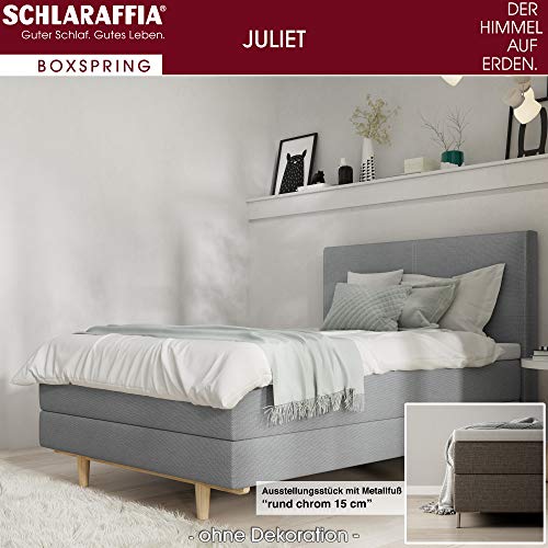 Schlaraffia Juliet Boxspringbett 180x200 cm hellgrau inkl. GELTEX® Topper TFK Matratzen H2 & H3