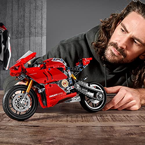 LEGO 42107 Technic Ducati Panigale V4 R Motorrad, Supermotorrad-Schaustück für Sammler, Set für Kinder und Erwachsene