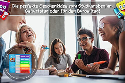 6x Lustige Textmarker - das frech bunte Marker Set zum lernen u. markieren ist die Geschenk-Idee für alle Studenten Schüler Lehrer und Büro Kollegen - die Highlighter Stifte sind das Bürozubehör