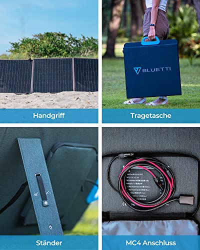 BLUETTI 200W Solar Panel, PV200 Faltbar Solarmodul für Tragbare Solargeneratoren, Photovoltaik Modul Solaranlage für netzunabhängiges System, für Garten Balkon Wohnwagen nach außen