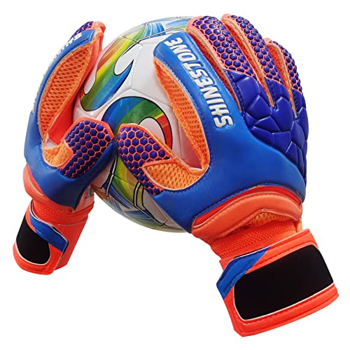 HONTIUS Torwarthandschuhe Kinder Erwachsene Jugendliche, Fußball Torwarthandschuhe Herren Fußballhandschuhe Fingersave 4mm Latex Unisex Orange 9