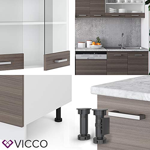 Vicco KÜCHE R-LINE 300 cm KÜCHENZEILE KÜCHENBLOCK EINBAUKÜCHE – EDELGRAU