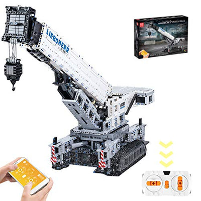 Foxcm Technik Liebherr LTR 11200 Kran, Ferngesteuert Raupenkran mit 12 Motoren, 4000 Teile - Kompatibel mit Lego