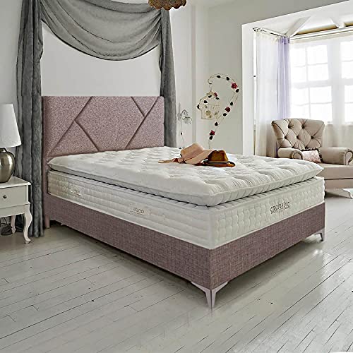 Golden Gate Boxspringbett mit Bettkasten 180x210 Luxus Bett Grafity Gewebe Anthrazit Grau I Doppelbett mit Matratze I Amerikanisches Bett King 7 Zonen Tonnentaschenfederkern Boxspring Schlafsysteme