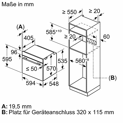 Siemens HR574ABR0 iQ300 Einbau-Backofen mit Dampfunterstützung, 60 x 60 cm, activeClean Selbstreinigung, Schnellaufheizung mit coolStart, cookControl10 Automatikprogramme, Black