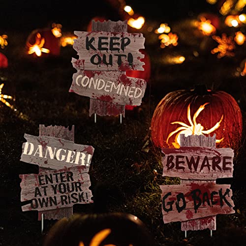 Halloween Schilder, 3er-Pack Halloween Schilder Outdoor Halloween Deko Schilder Halloween Deko Outdoor Halloween-Dekorationen für Hausdekoration Bürgersteig Themenparty, 30 x 24 cm