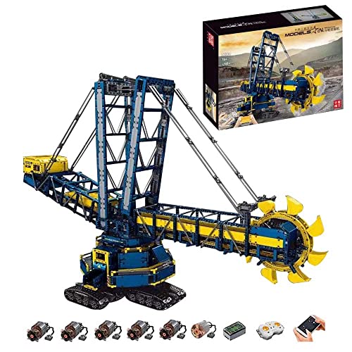 YOKES Technik Schaufelradbagger Modell, MK 17006 Technik Ferngesteuert Bagger Modell mit 6 Motoren, 4588 Teile Bausatz Kompatibel mit Lego Technik