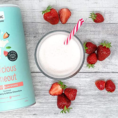 Shape Republic Slim Shake Strawberry & White Chocolate (420g) | Gewichtsmanagement Shake für Frauen | proteinreicher Diät Shake zum Abnehmen | vollwertiger Mahlzeitenersatz mit 23 Vitaminen