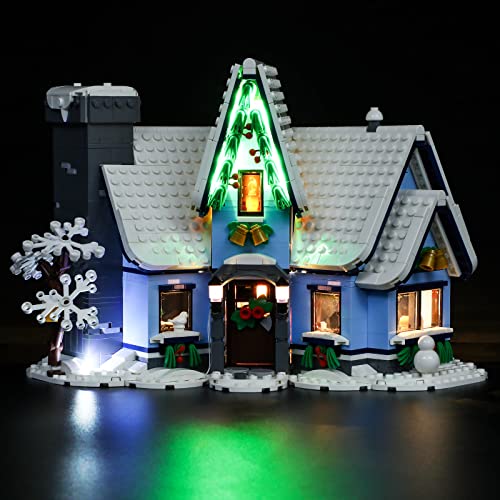 LIGHTAILING Licht-Set Für Lego 10293 Creator Expert Besuch des Weihnachtsmanns Bausteinen Modell：Fernbedienungsversion - Modell Set Nicht Enthalten