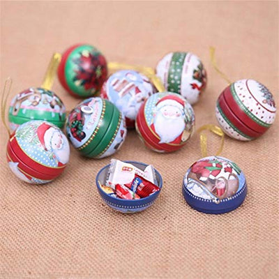 WWWFZS Weihnachtskugel Dekoration 9Pcs Weihnachtsdekorationen Weihnachtskugeln Zuckerdosen Weihnachtsbaum Anhänger Geschenke zufällige Farbe