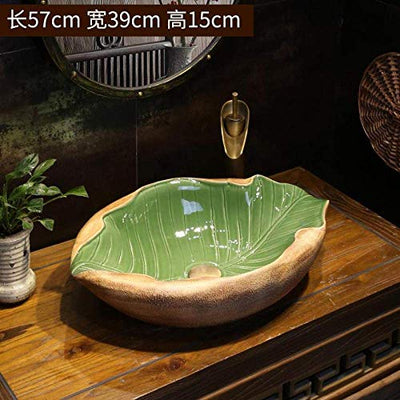 Harz Waschbecken Naturstein Oval Einbau Oval geformtes Kunstbecken Restaurierung im chinesischen Stil Keramik Waschbecken Persönlichkeit Altes Waschbecken Keramik Waschbecken Waschbecken (Farbe: