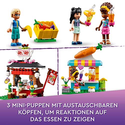 LEGO 41701 Friends Streetfood-Markt mit Taco-Truck und Smoothie-Bar, Kreativ-Spielzeug, Geschenk für Mädchen und Jungen ab 6 Jahren