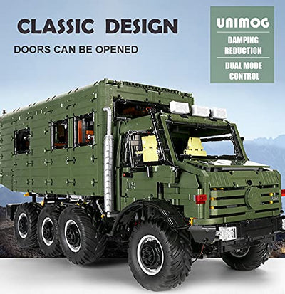 WANCHENG Technik Wohnmobil Modell für Unimog U5000, 6689 Teile Groß Technik Off-Road Auto, mit Fernbedienung und 9 Motors, Kompatibel mit Lego Technic