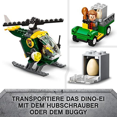 LEGO 76944 Jurassic World T. Rex Ausbruch, Dinosaurier Spielzeug ab 4 Jahre, Set mit Figur, Hubschrauber, Flughafen und Spielzeugauto