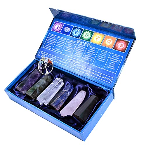 KACHVI Heilkristalle| Kristalle und Edelsteine heilen| Kristalle Set| Chakra Kristalle Set| Heilkristalle Geschenkset| Naturheilsteine Set | Reiki Kristalle für heilende | Crystal Geschenke Set VON 6