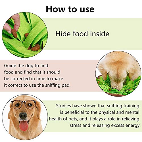 AWOOF Schnüffelteppich Hund Hundespielzeug Intelligenz Schnüffelteppich Hunde Schnüffelmatte Waschbar Faltbar Riechen rutschfest Schnüffelspielzeug intelligenzspielzeug